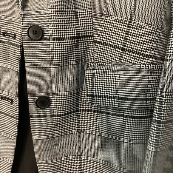 Vince Camuto Womens Glen Gray Plaid Notch-Collar Boyfriend Blazer size 0 - Picture 9 of 16